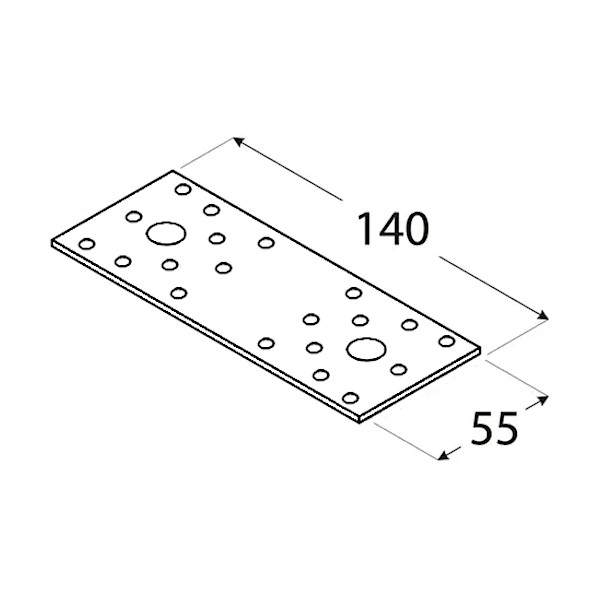 vezna ploščica 55x140x2,5mm pocinkana