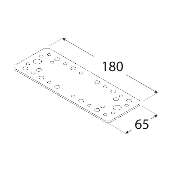 vezna ploščica 65x180x2,5mm pocinkana