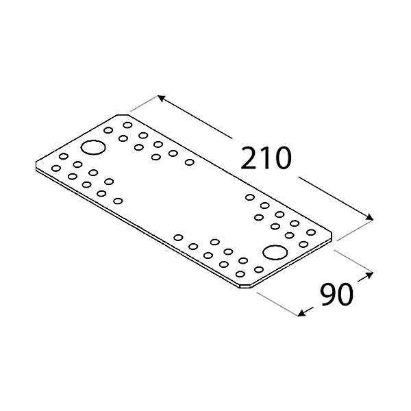 vezna ploščica 90x210x2,5mm pocinkana