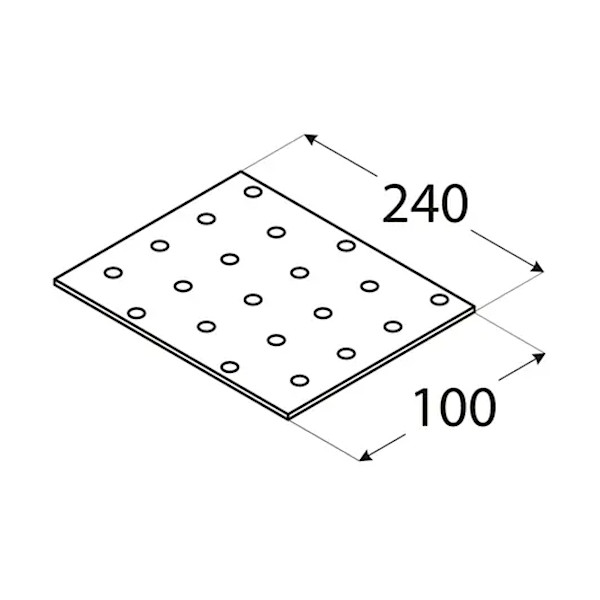 vezna ploščica perforirana 100x240x2mm pocinkana