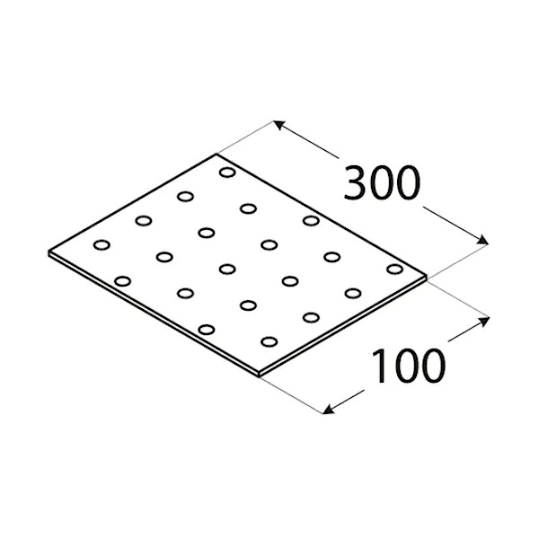 vezna ploščica perforirana 100x300x2mm pocinkana