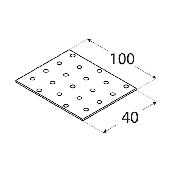 vezna ploščica perforirana 40x100x2mm pocinkana