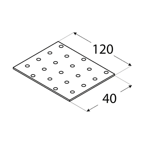 vezna ploščica perforirana 40x120x2mm pocinkana