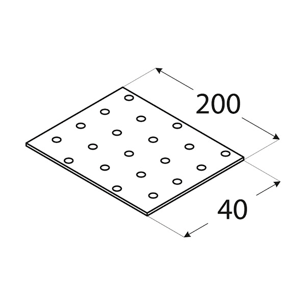 vezna ploščica perforirana 40x200x2mm pocinkana