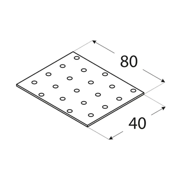 vezna ploščica perforirana 40x80x2mm pocinkana