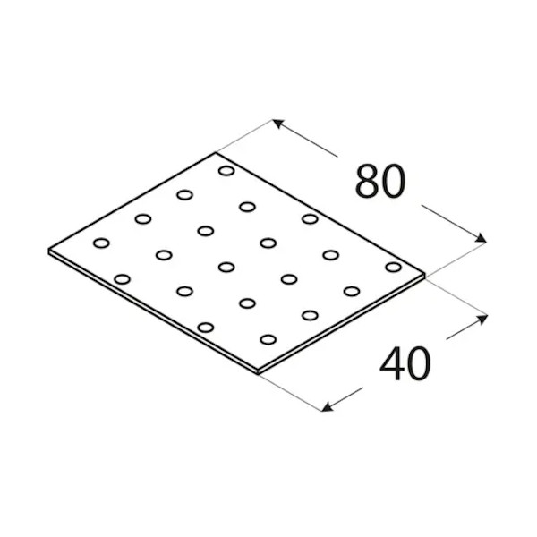 vezna ploščica perforirana 40x80x2mm pocinkana