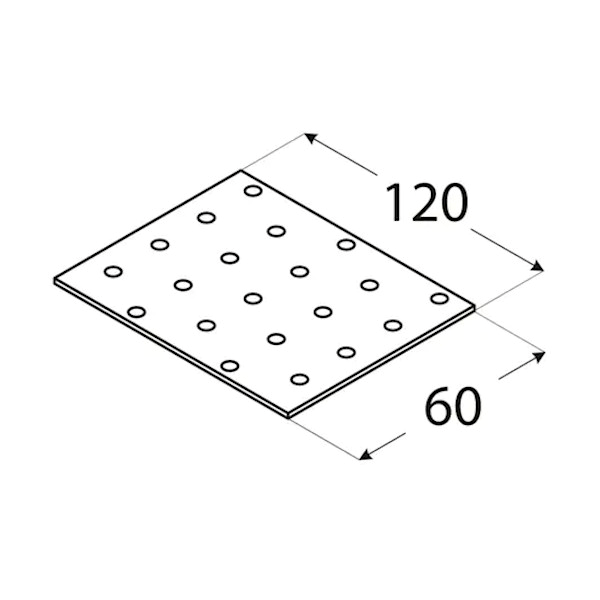 vezna ploščica perforirana 60x120x2mm pocinkana