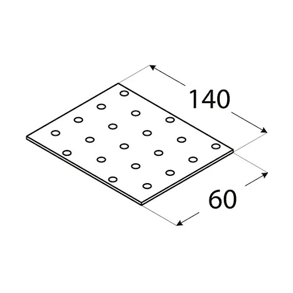 vezna ploščica perforirana 60x140x2mm pocinkana