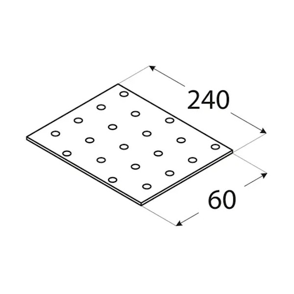 vezna ploščica perforirana 60x240x2mm pocinkana