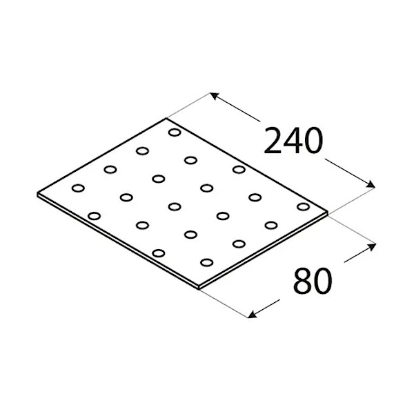 vezna ploščica perforirana 80x240x2mm pocinkana