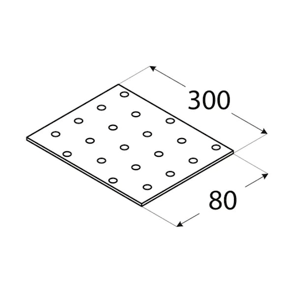 vezna ploščica perforirana 80x300x2mm pocinkana