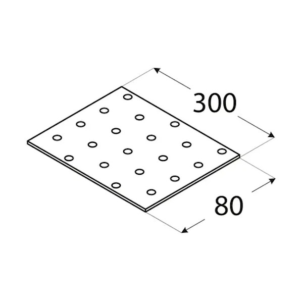 vezna ploščica perforirana 80x300x2mm pocinkana