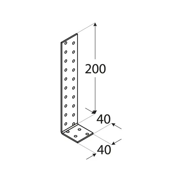 vezni kotnik 40x200x40mm sidrni pocinkan