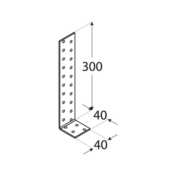 vezni kotnik 40x300x40mm sidrni pocinkan