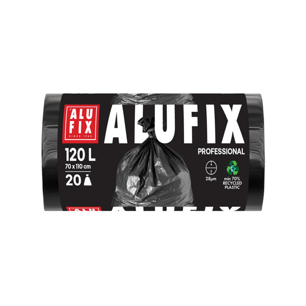 vreče za smeti professional 120l 70x110cm 20/1 črne, alufix