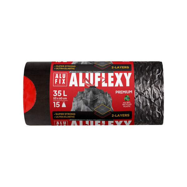 vreče za smeti s trakom aluflexy 35l 53x60cm 15/1 jekleno sive, alufix vreče za smeti s trakom aluflexy 35l 53x60cm 15/1 jekleno sive, alufix