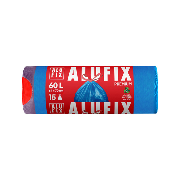 vreče za smeti s trakom premium 60l 64x70cm 15/1 modre, alufix vreče za smeti s trakom premium 60l 64x70cm 15/1 modre, alufix