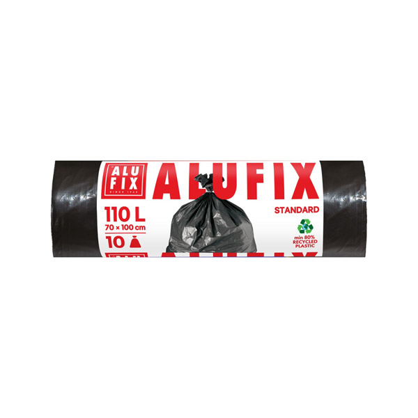 vreče za smeti standard 110l 70x100cm 10/1 črne, alufix vreče za smeti standard 110l 70x100cm 10/1 črne, alufix
