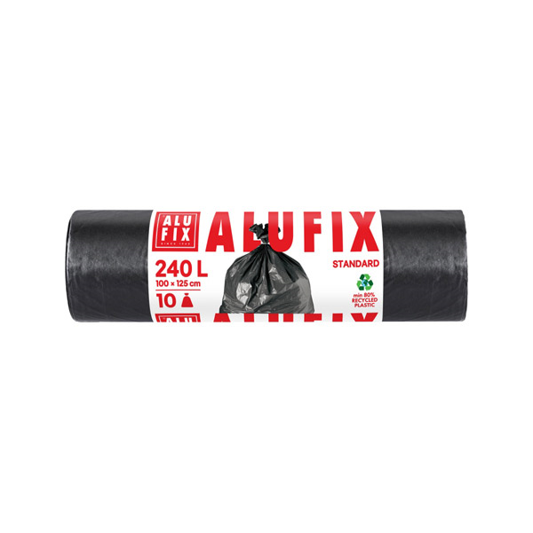 vreče za smeti standard 240l 100x125cm 10/1 črne, alufix