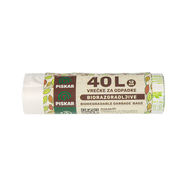 vrečke za bio odpadke 40l 50x62cm biorazgradljive 12kos piskar