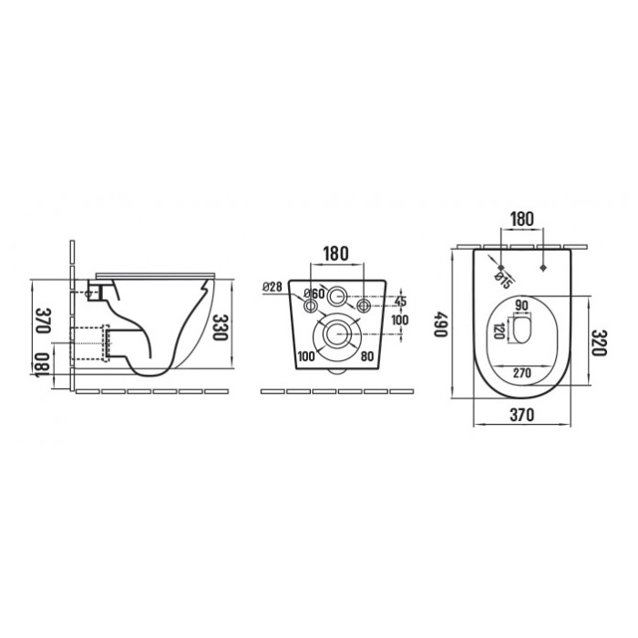 wc školjka viseča perla, brez roba + deska softclose, takeoff