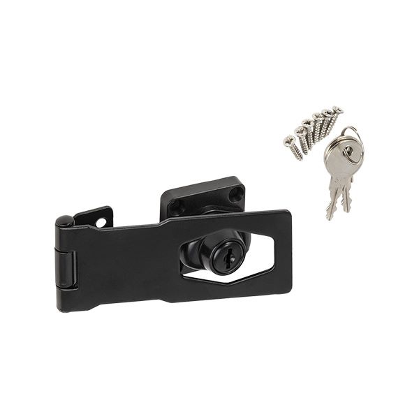 zapah varnostni s ključavnico 140x40mm + ključi, črn