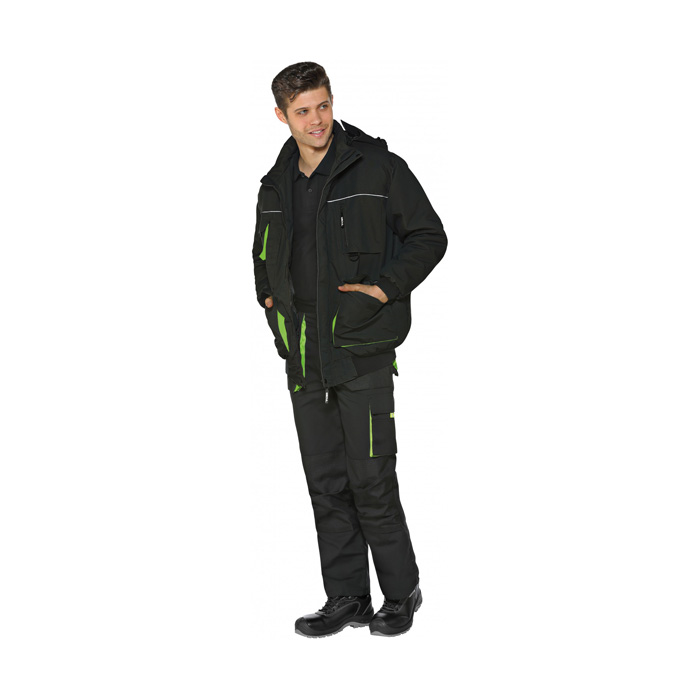 zimska delovna jakna s kapuco power št.s črno-zelena, triuso