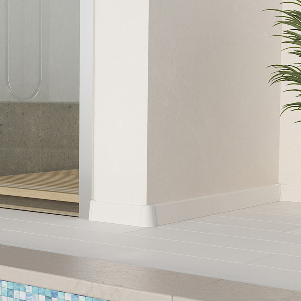 zunanji vogal za zaključno talno letev, bel